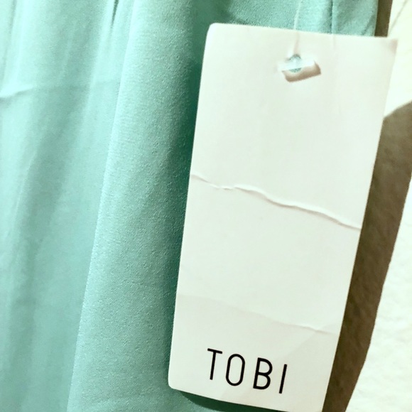 NWT Tobi Silk Cross Back Tank -Teal - Picture 3 of 3